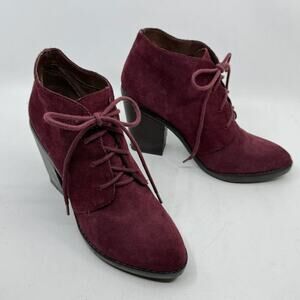 STEVE MADDEN "Jayson" Lace-up Suede Ankle Boots in Wine